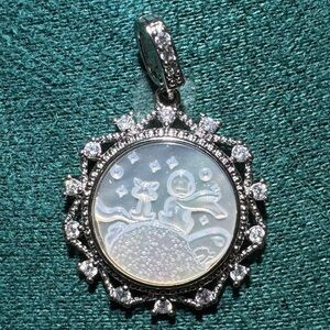 Little Prince Mother of Pearl Pendant with CZ – No Chain